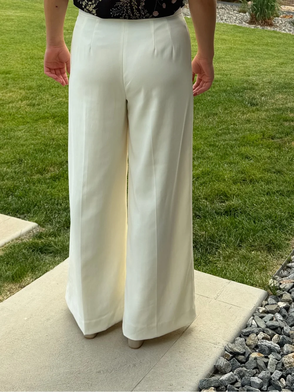 Wide Leg Ivory Trousers Ralph Lauren